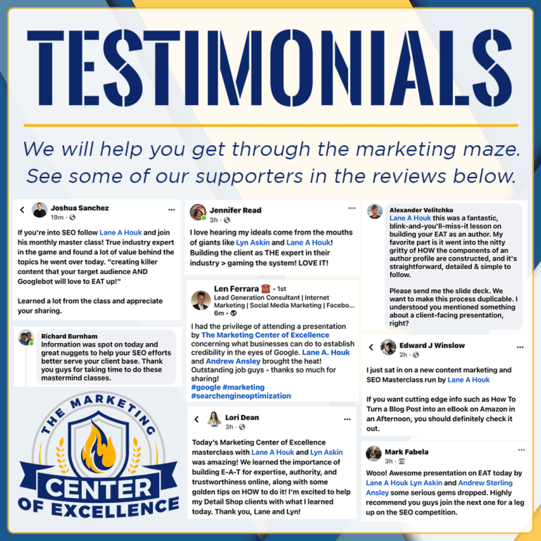 Reviews for the Marketing Center of Excellence